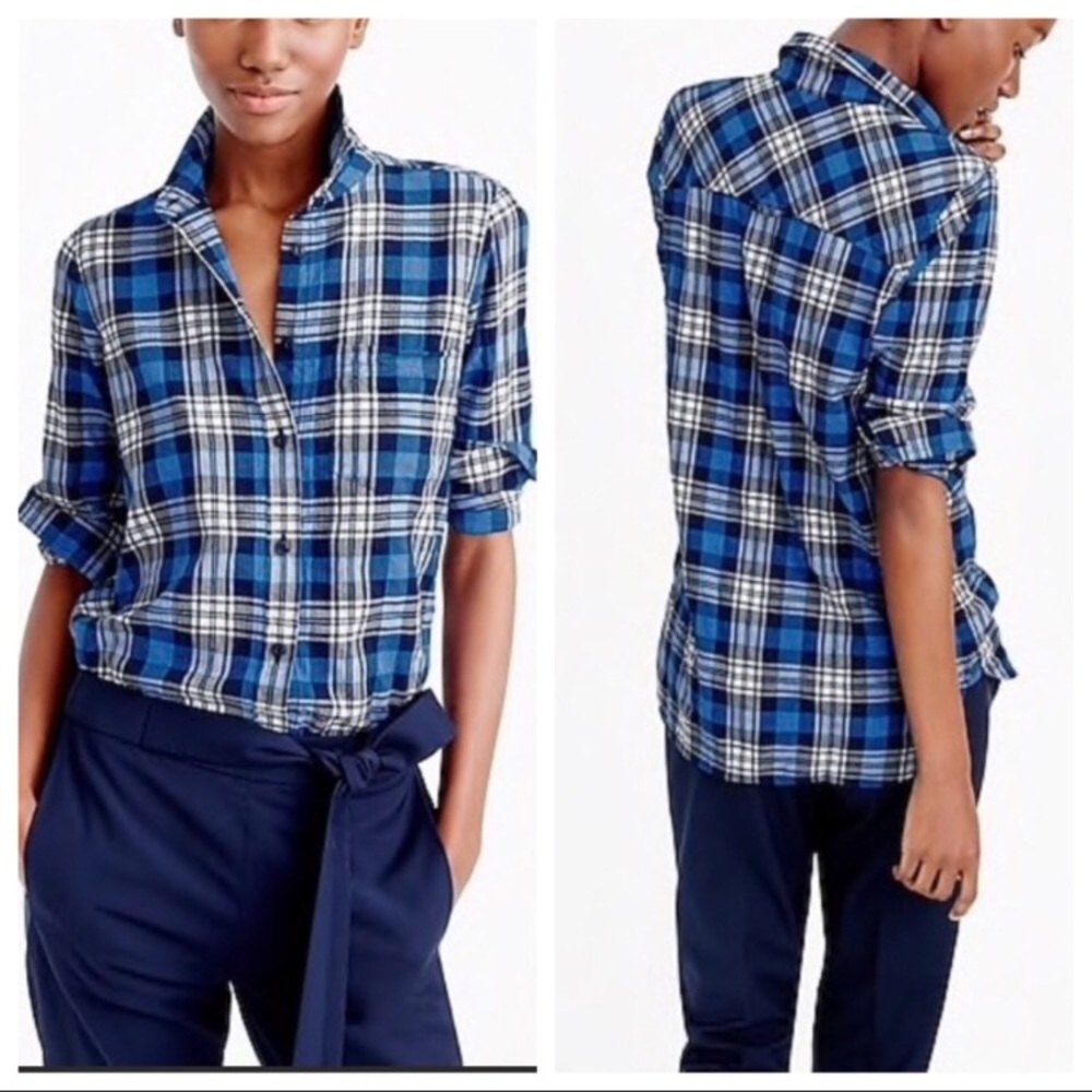 J. Crew Boy Fit Weekend Plaid Button Down Shirt